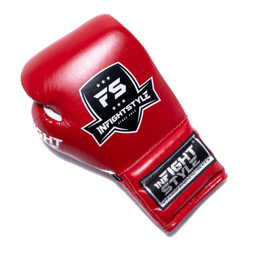 Infightstyle Mexithai Lace Up Muay Thai Boxing Gloves | Strike with Style Red offer unmatched protection and style for fighters.