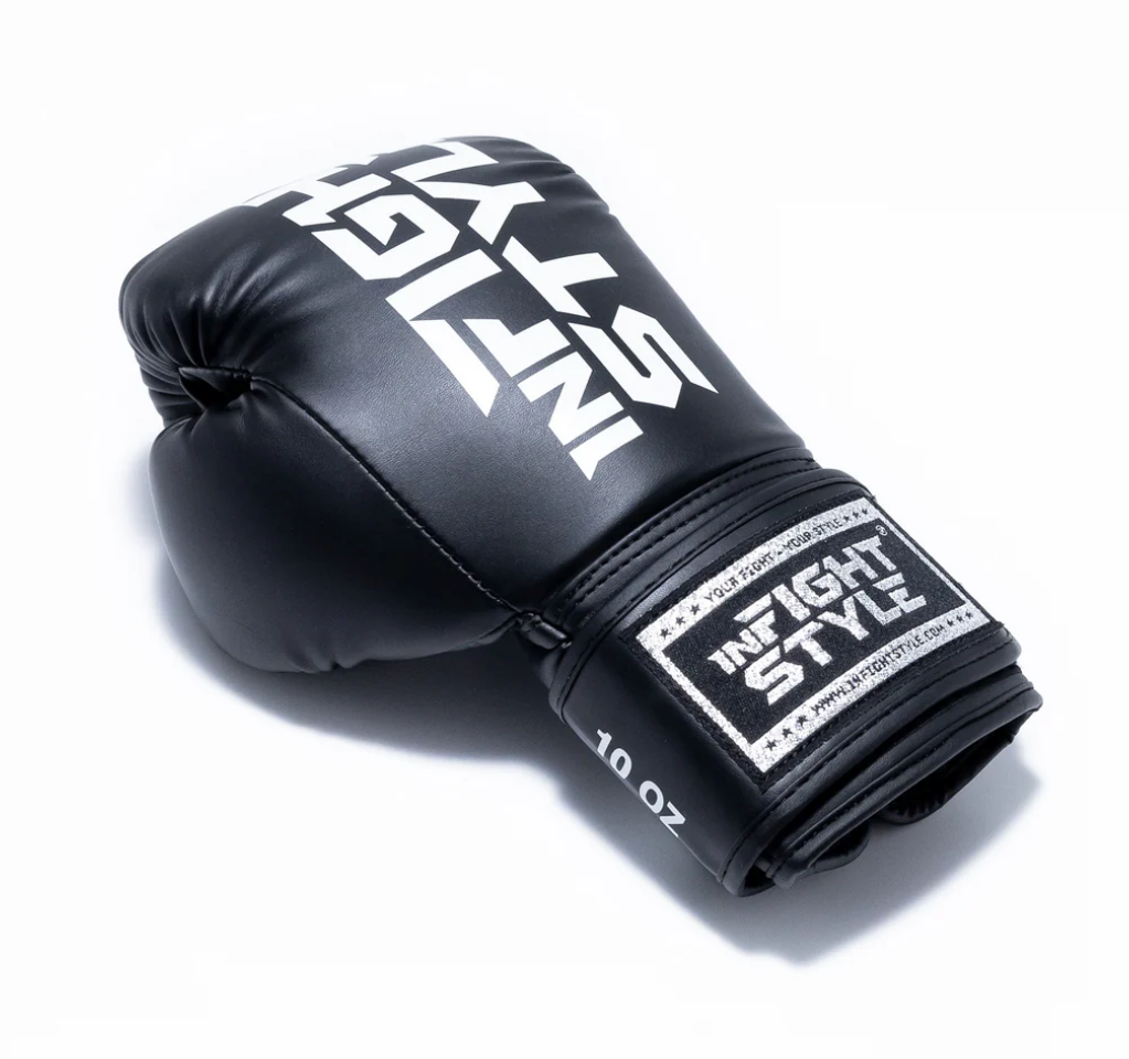 Infightstyle Pro Compact Muay Thai Boxing Glove | High-Grade Semi Leather | Black