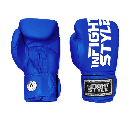 Infightstyle Pro Compact Muay Thai Boxing Glove | High-Grade Semi Leather | Blue