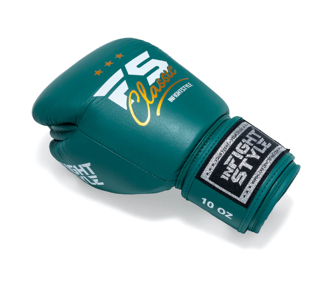 InfightStyle Muay Thai Boxing Pro Classic Gloves | Leather | Premium Fit | Antique Green