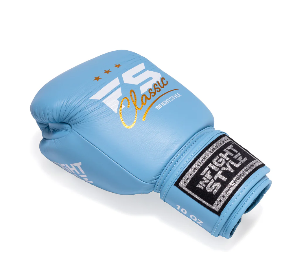 InfightStyle Muay Thai Boxing Pro Classic Gloves | Leather | Premium Fit | Har Teal Blue for ultimate comfort and protection.