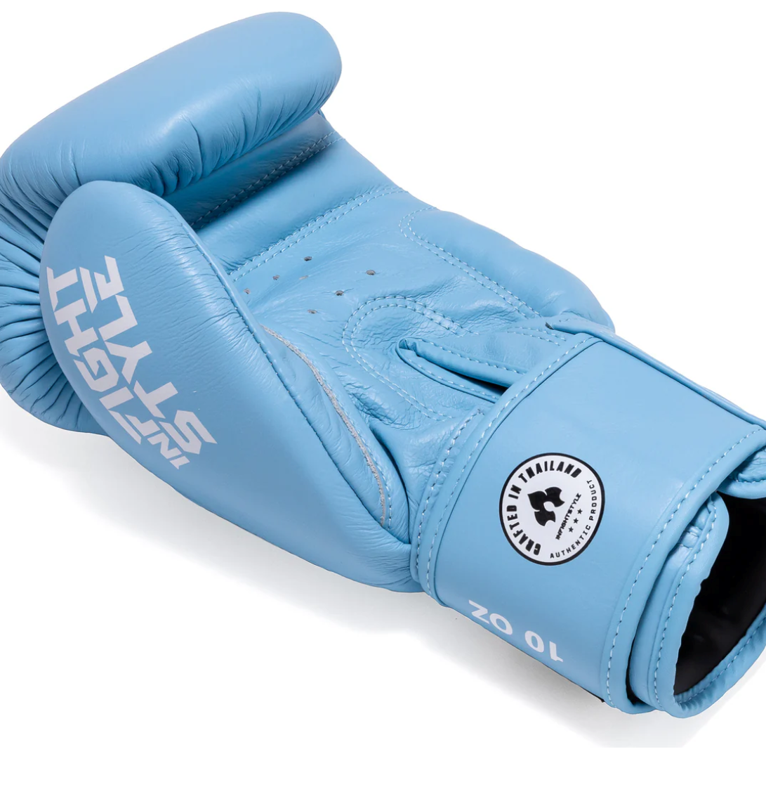 Discover the InfightStyle Muay Thai Boxing Pro Classic Gloves | Leather | Premium Fit | Har Teal Blue, perfect for training.