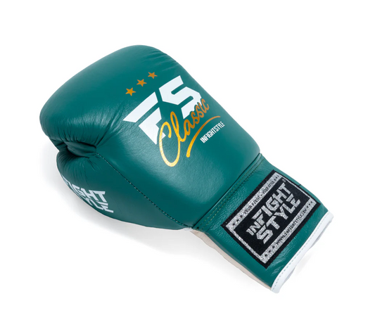 Heritage Lace Up Boxing Gloves - Antique Green with soft padding and lace-up closure for optimal training performance.