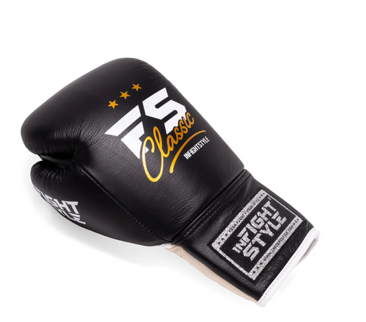 Heritage Lace Up Boxing Gloves - Black by InFightStyle offer superior padding and lace-up closure for optimal performance.