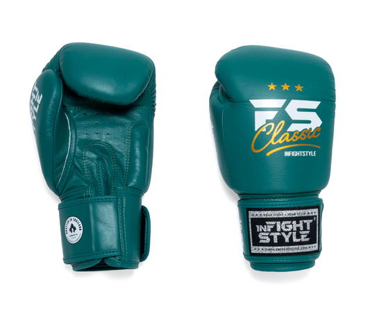 InfightStyle Muay Thai Boxing Pro Classic Gloves | Leather | Premium Fit | Antique Green
