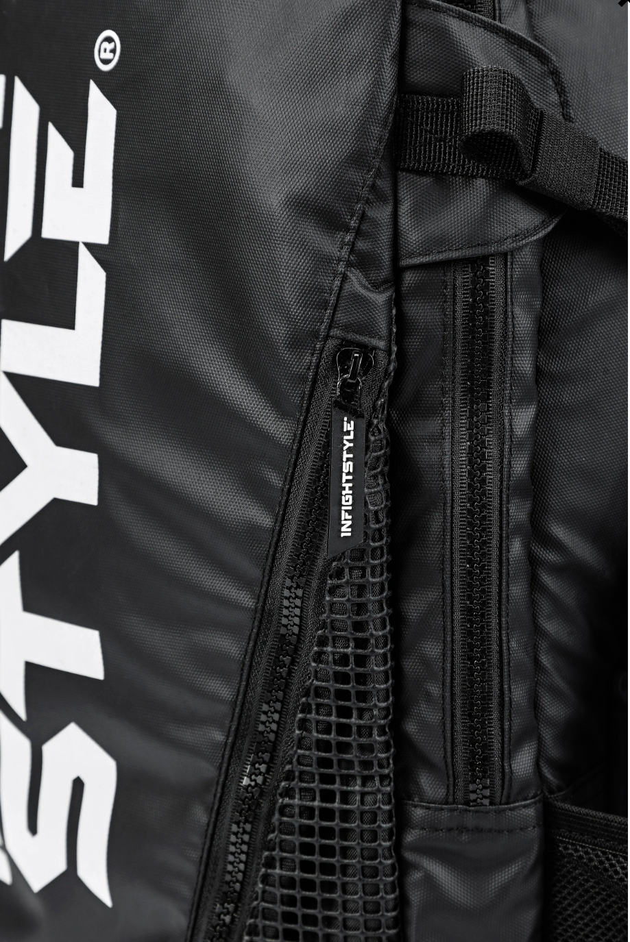 Stylish design features of the Ultimate Urban Trainer Backpack by InfightStyle, perfect for athletes on the go.