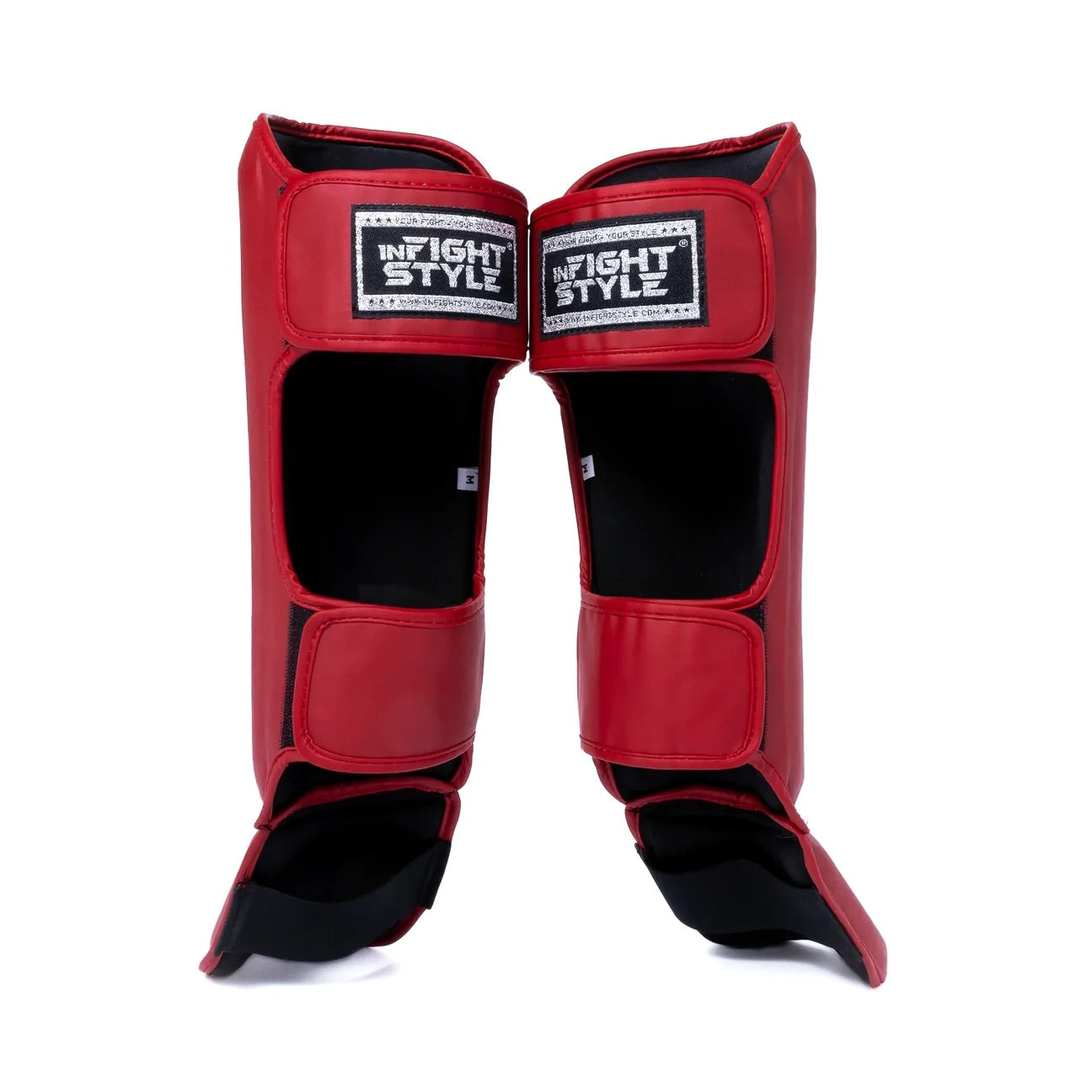 InFightStyle Pro Shinguards Semi Leather for Muay Thai & Kickboxing - Red InFightStyle Canada
