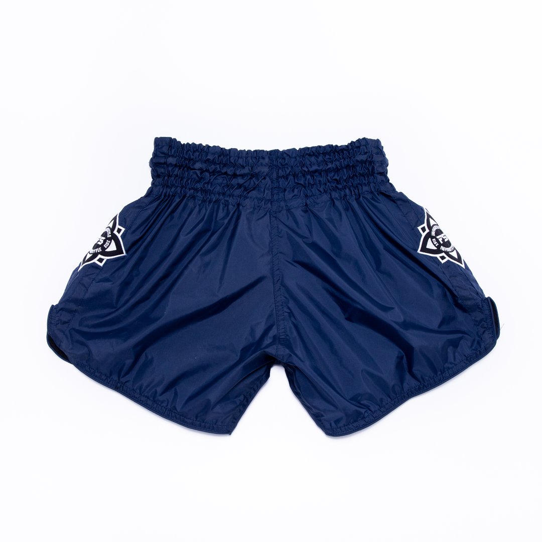 Mono Nylon Lotus Muay Thai Athletic Training Short | Navy Blue INFIGHTSTYLE