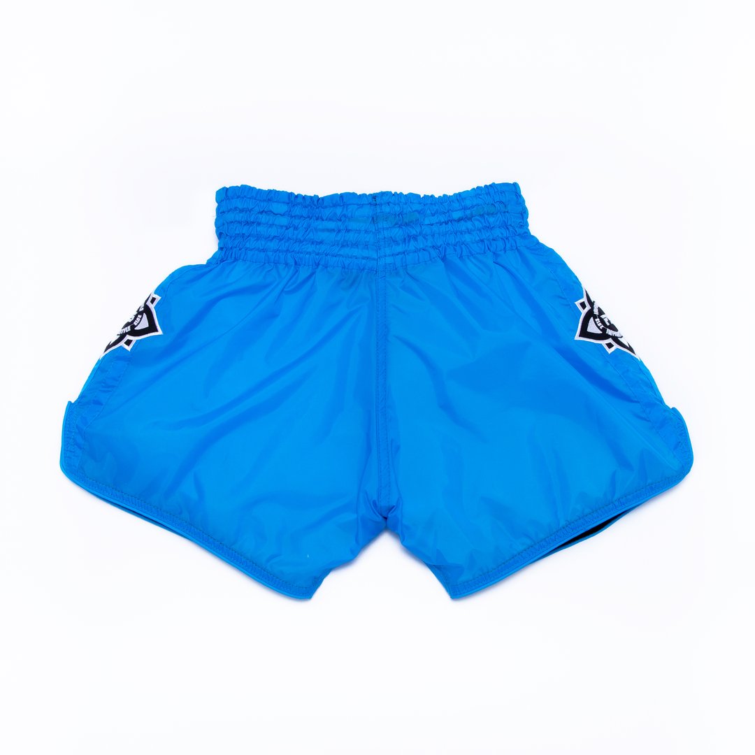Mono Nylon Lotus Retro Muay Thai Training Shorts | Sky Blue INFIGHTSTYLE