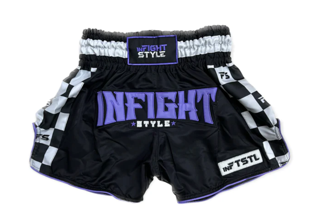 Finish Line Muay Thai Athletic Training Short - PURPLE/BLACK