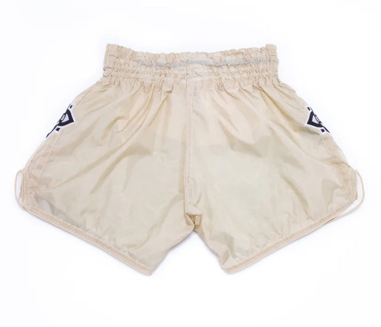 Mono Nylon Lotus Retro Thai Training Shorts - Sand INFIGHTSTYLE