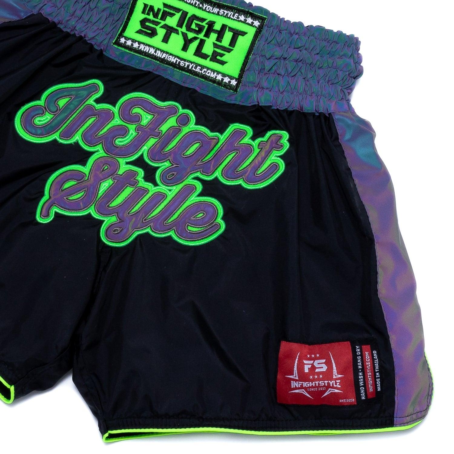 Astro "Green" Nylon Reflective Muay Thai Short - InFightStyle Canada