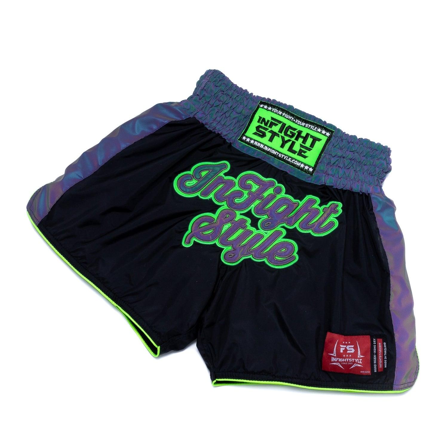 Astro "Green" Nylon Reflective Muay Thai Short - InFightStyle Canada