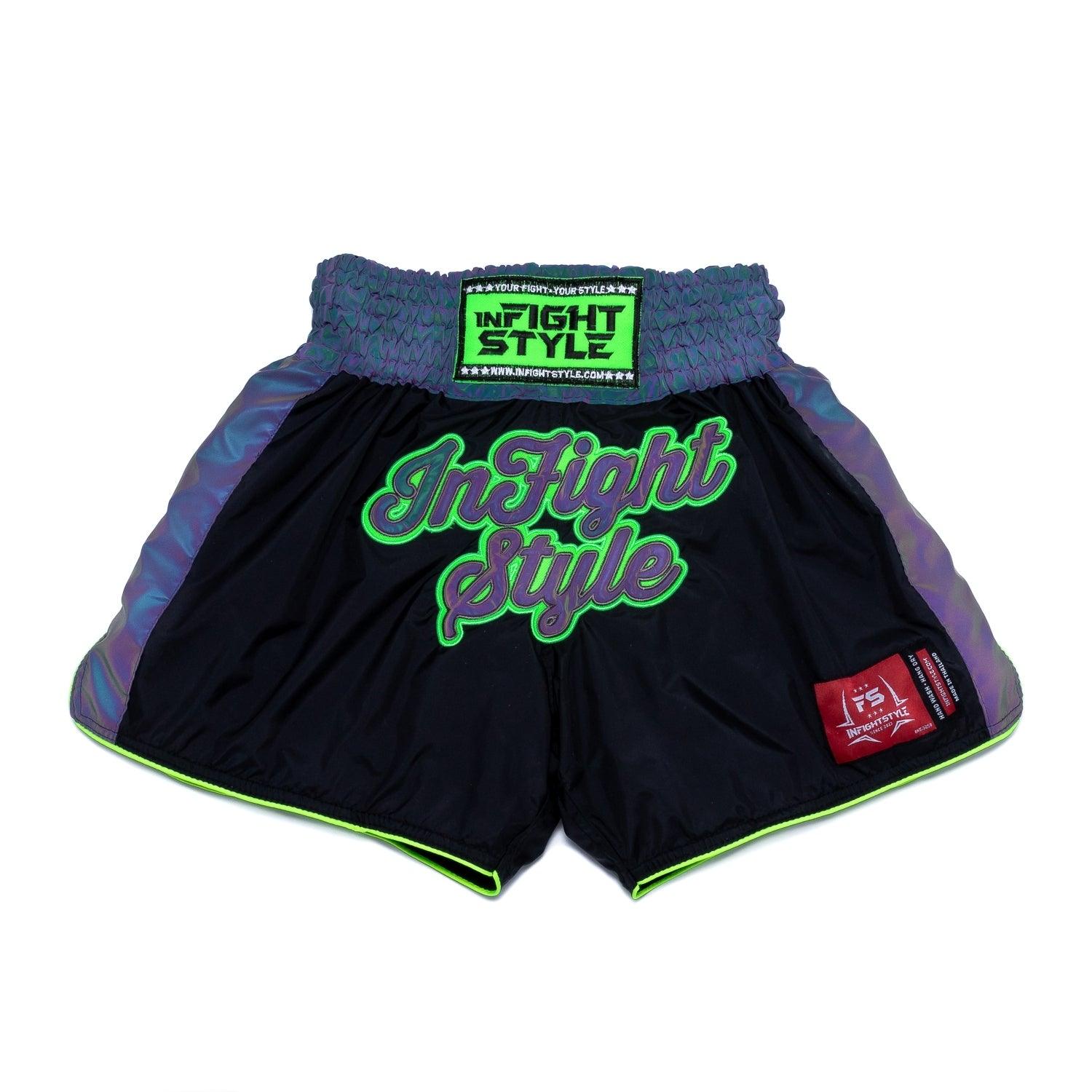 Astro "Green" Nylon Reflective Muay Thai Short - InFightStyle Canada