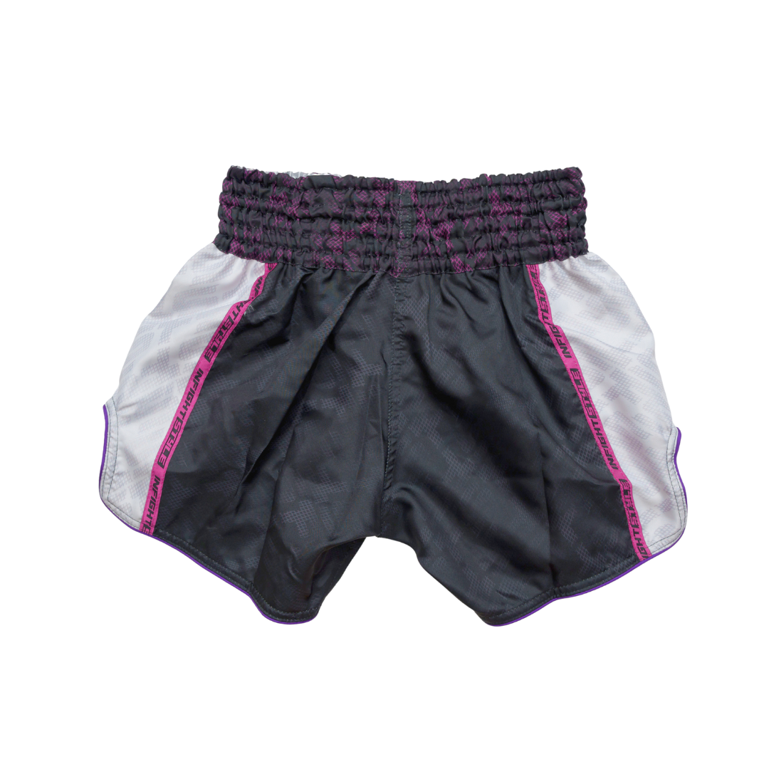 InFightStyle Retro Purple Muay Thai Training Shorts | Premium Comfort + Performance