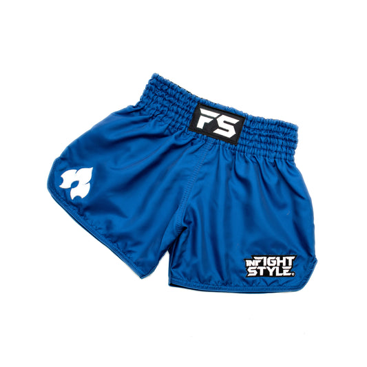 InFightStyle Utility Muay Thai Retro Athletic Training Short - Sleek Blue