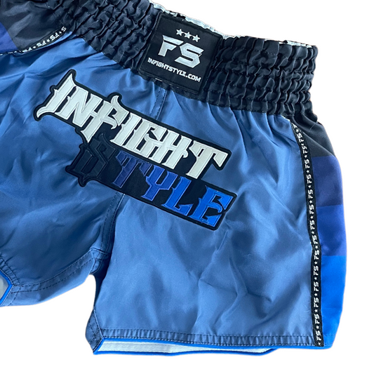 InFIghtStyle Neutral Muay Thai Athletic Training Short - Blue Edition
