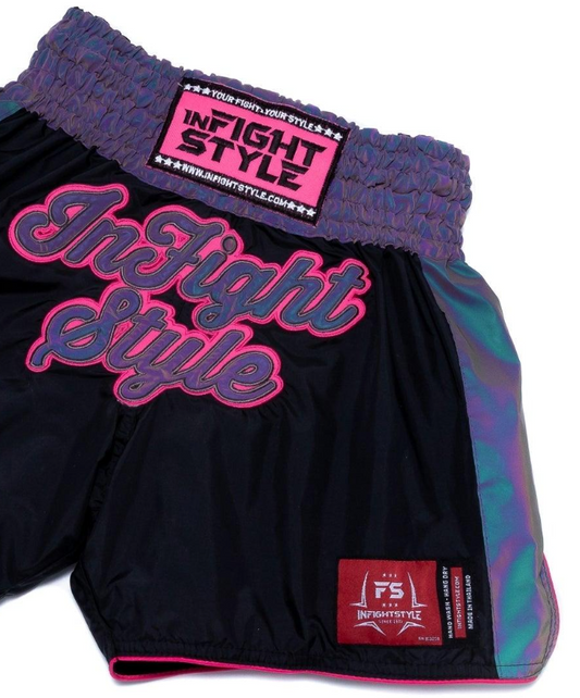 Elevate your performance - Astro "Pink"  Nylon Reflective Muay Thai Athletic Training Shorts