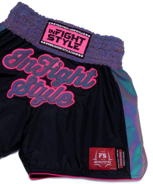 Astro "Pink" Nylon Reflective Muay Thai Athletic Training Shorts