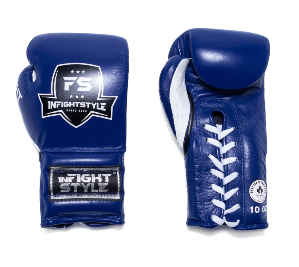 Infightstyle Mexithai Lace Up Muay Thai Boxing Gloves | Strike with Style Blue INFIGHTSTYLE