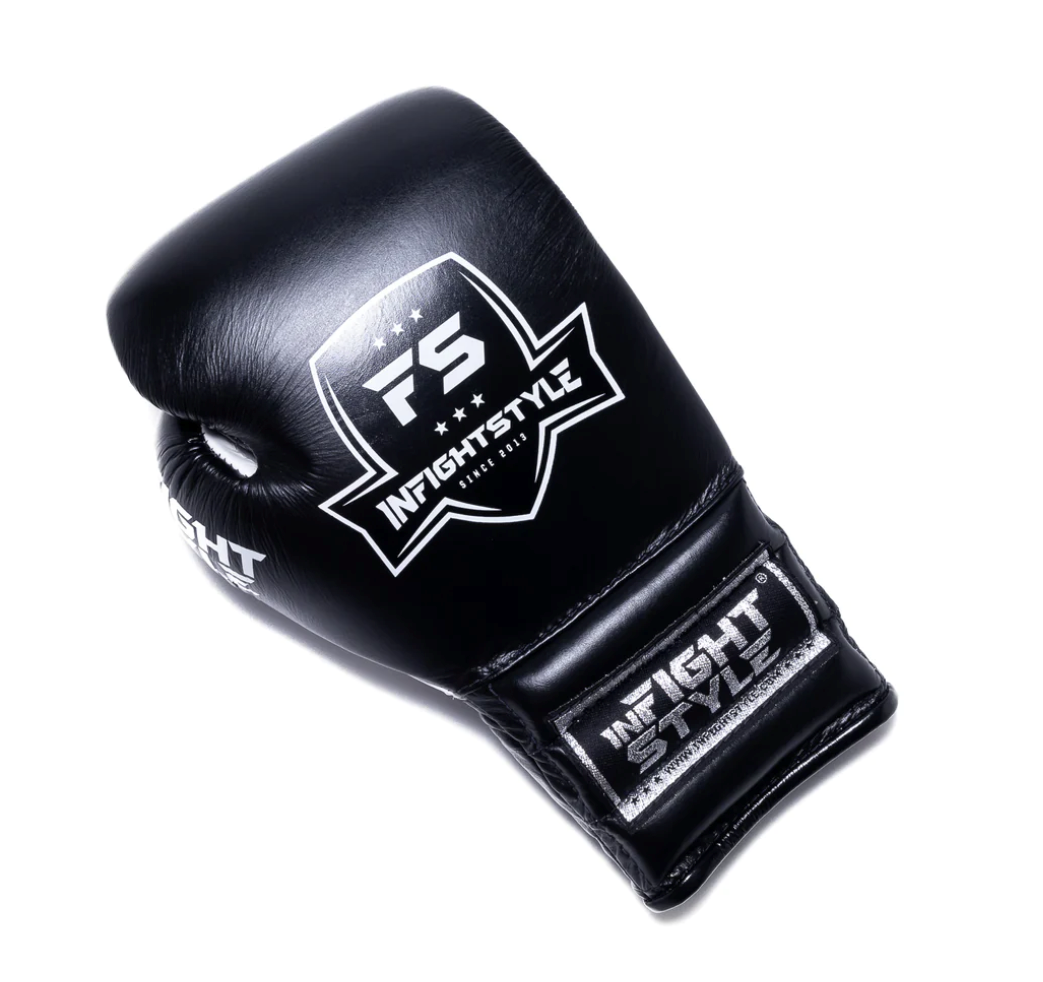 Infightstyle Mexithai Lace Up Muay Thai Boxing Gloves | Strike with Style Black INFIGHTSTYLE