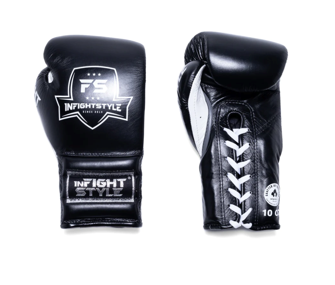Infightstyle Mexithai Lace Up Muay Thai Boxing Gloves | Strike with Style Black INFIGHTSTYLE