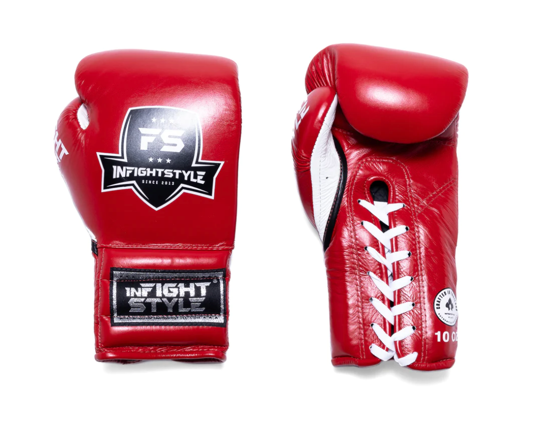 Infightstyle Mexithai Lace Up Muay Thai Boxing Gloves | Strike with Style Red INFIGHTSTYLE