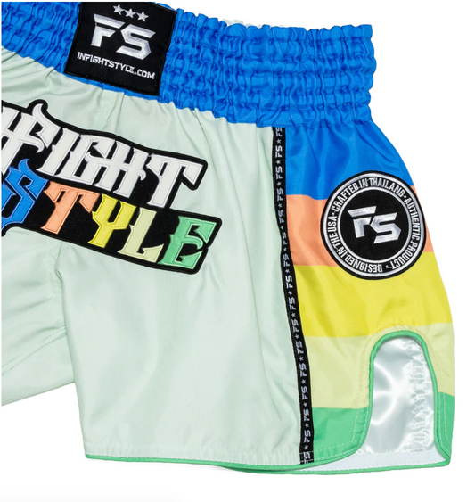 InFightStyle Neutral Retro Muay Thai Training Short - Tres Leches Edition