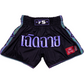 Incandescent Mono Nylon Lotus Muay Thai Athletic Training Shorts | Purple/Black Fusion INFIGHTSTYLE
