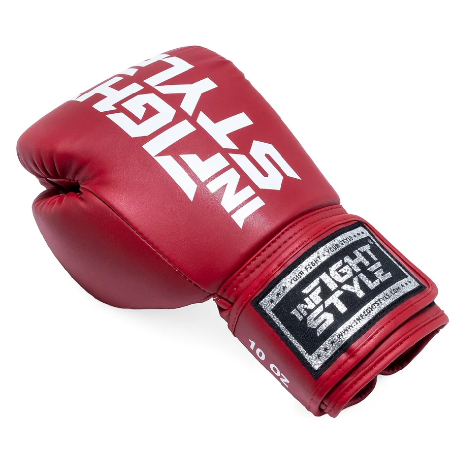 Infightstyle Pro Compact Muay Thai Boxing Glove | High-Grade Semi Leather | Red
