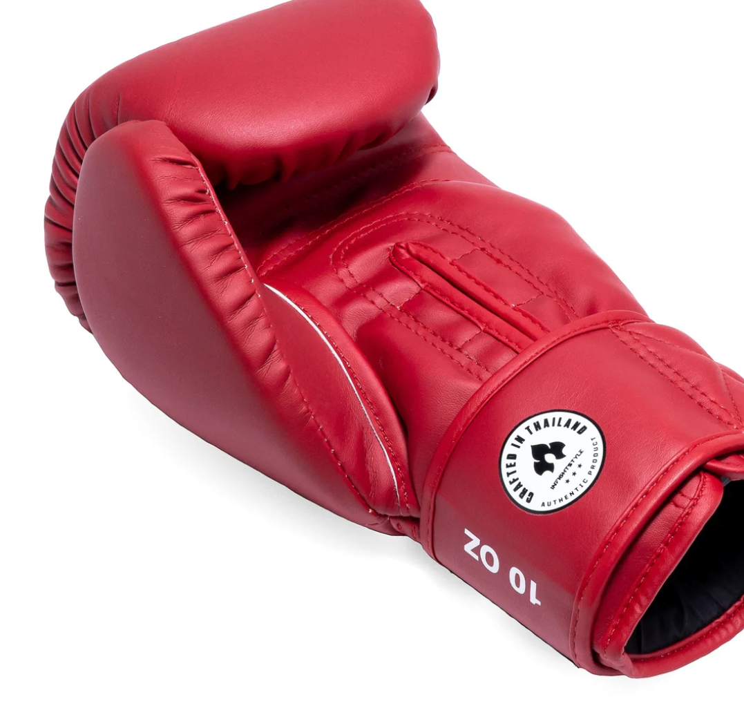 Infightstyle Pro Compact Muay Thai Boxing Glove | High-Grade Semi Leather | Red