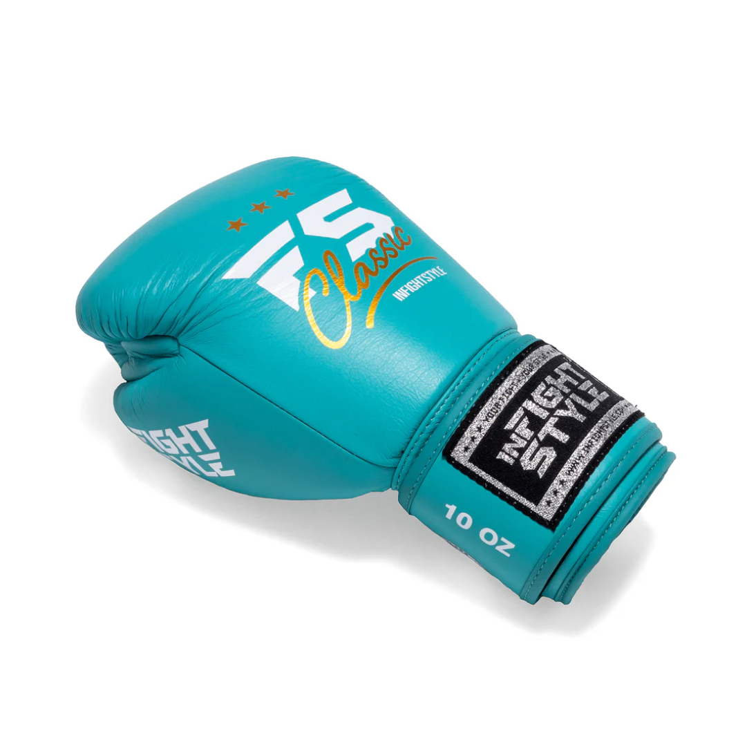 InfightStyle Muay Thai Boxing Pro Classic Gloves | Leather | Premium Fit | Teal
