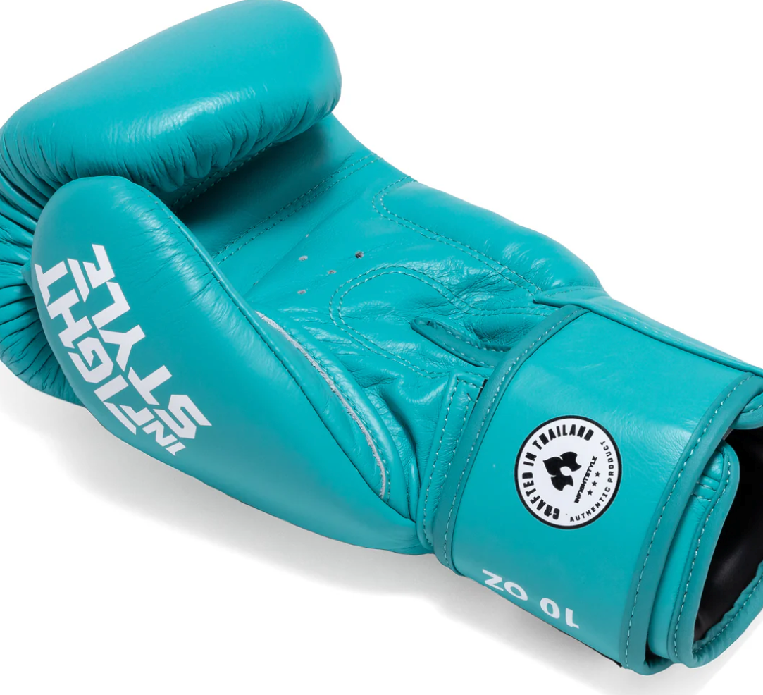 InfightStyle Muay Thai Boxing Pro Classic Gloves | Leather | Premium Fit | Teal