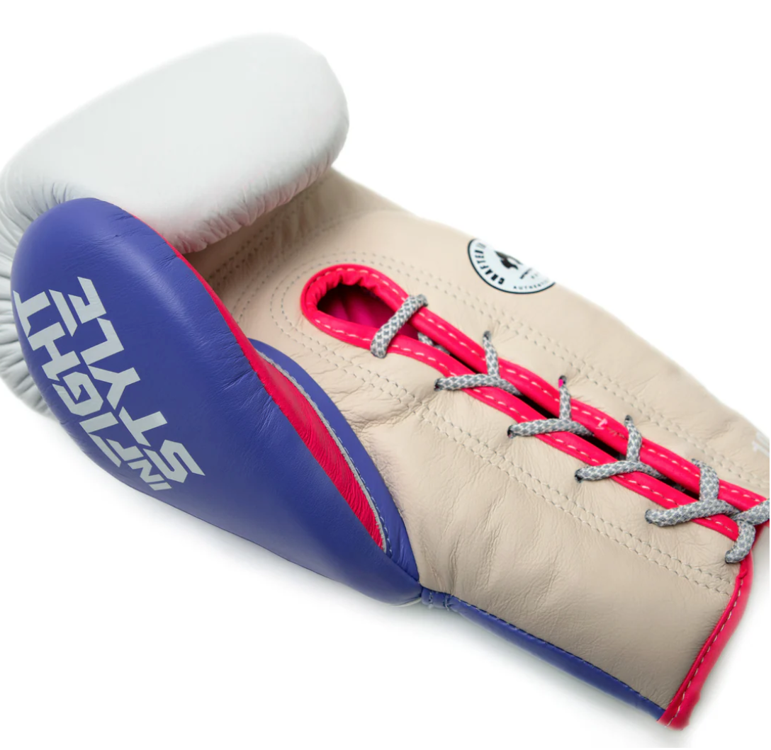 Limited Edition Classic Lace Up - Ice Creams features pink nylon and cowhide leather with reflective lace closure.