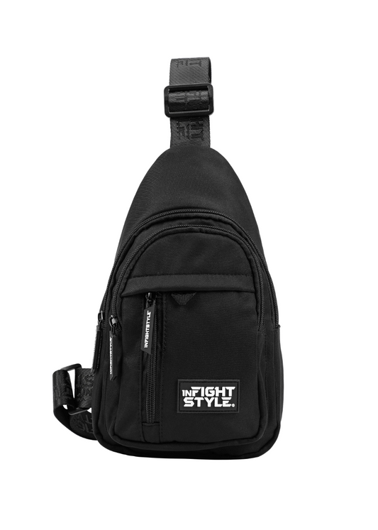 Limited Edition Urban Sling Bag in black with front zip pocket and adjustable strap, versatile crossbody.