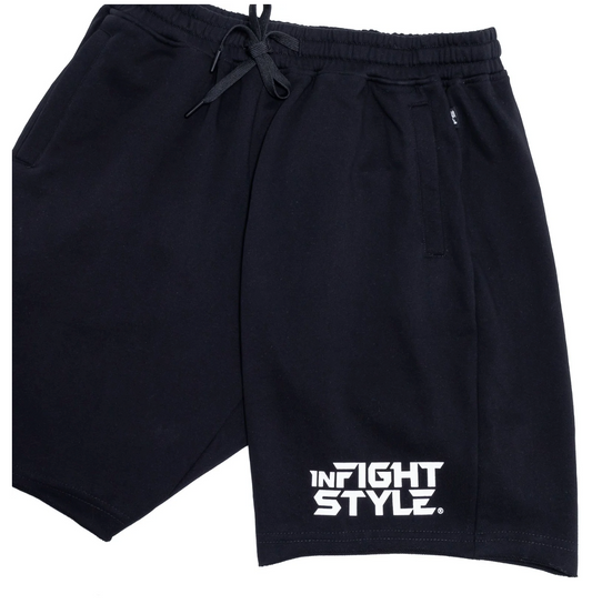 FS Sweatshorts Black Preshrunk Cotton Terry Drawstring Waist Closure