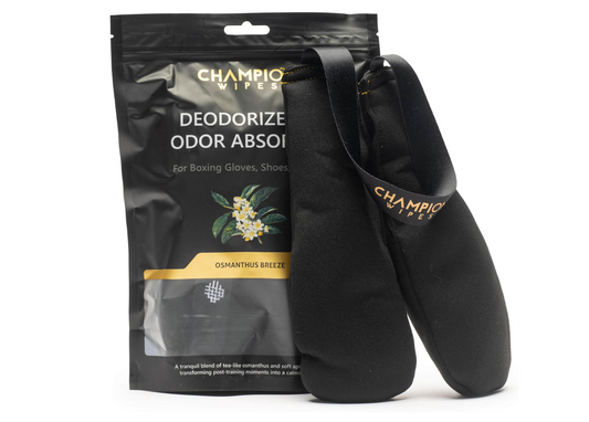Deodorizer & Odor Absorbing Inserts for Boxing Gloves and All Sports Equipment | Bamboo Charcoal Absorption | Easy Pull Dual-Pouch Design
