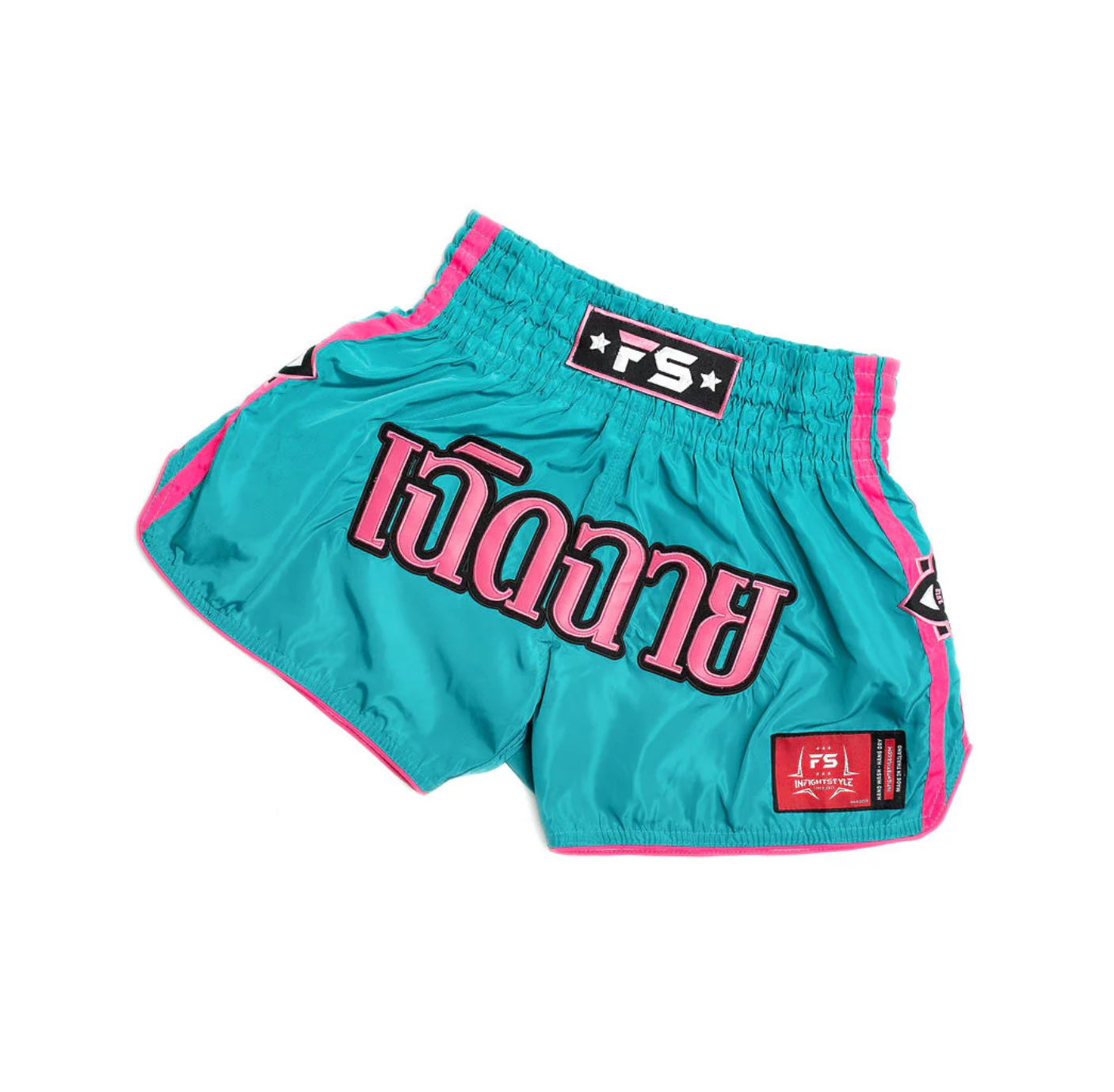 Nylon Lotus Retro Muay Thai Training Shorts | Miami Tone