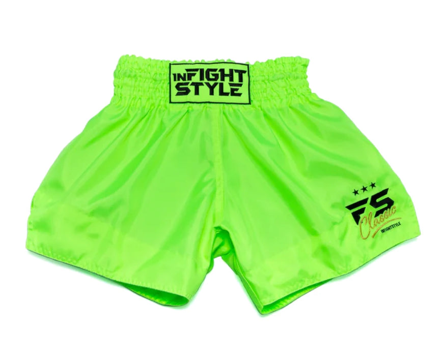 FS Classic Muay Thai Retro Short - Neon Green