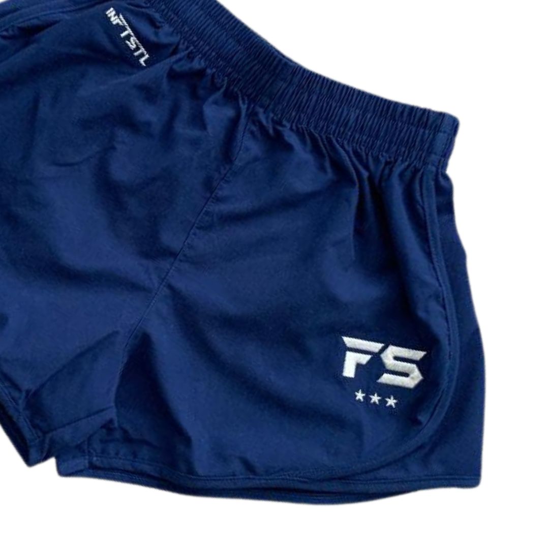 Ultimate Performance: EZ-Fight Muay Thai Athletic Training Shorts in Navy Blue INFIGHTSTYLE