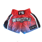 InFightstyle IVY Premium Muay Thai Short -  Splatter -Red/Blue