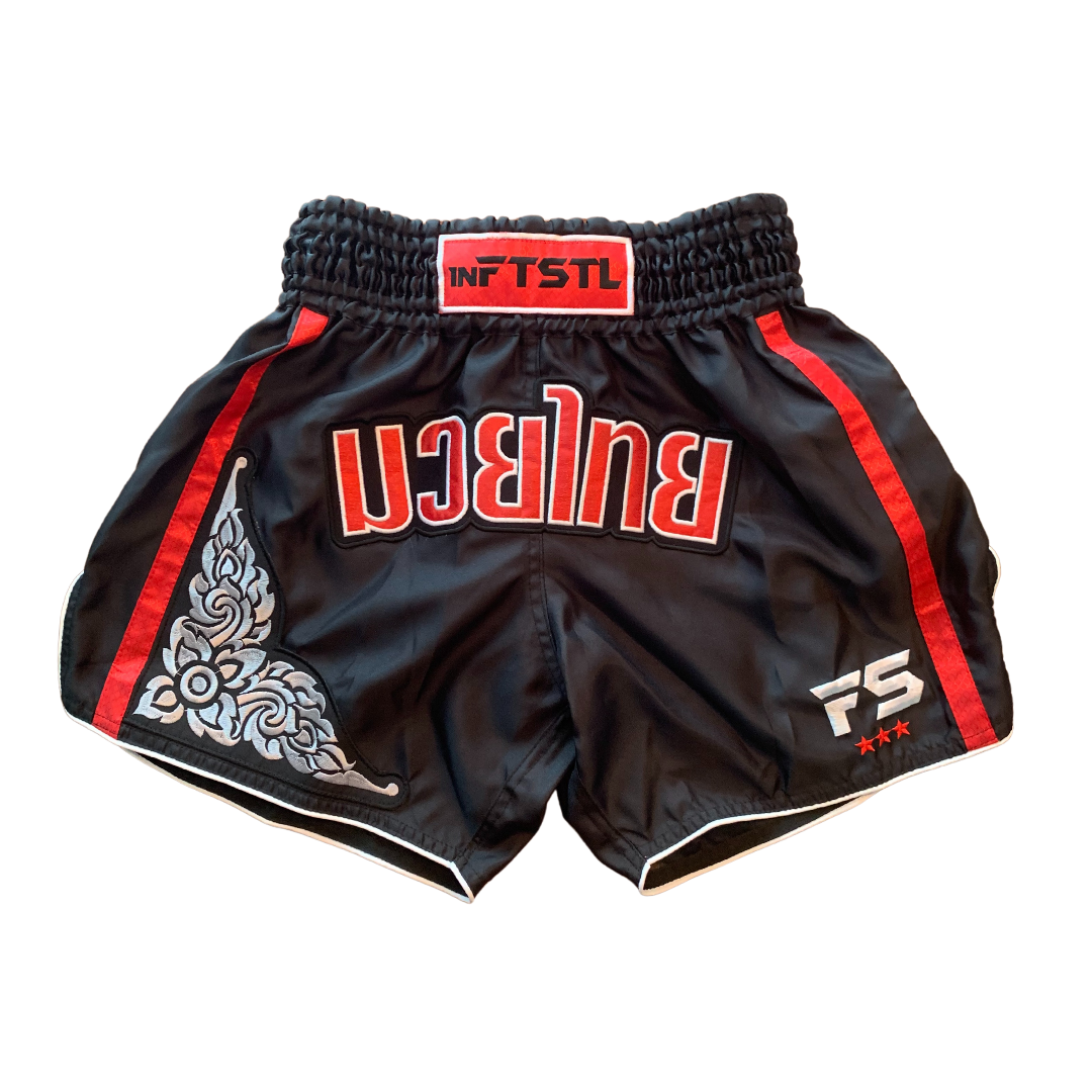 InFightStyle Muay Thai Athletic Training Short | Dynamic Red/Black Edition
