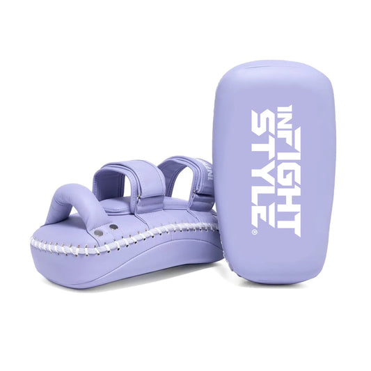 Infightstyle Double Strap Semi Leather Muay Thai Kick Pad - Pale Purple