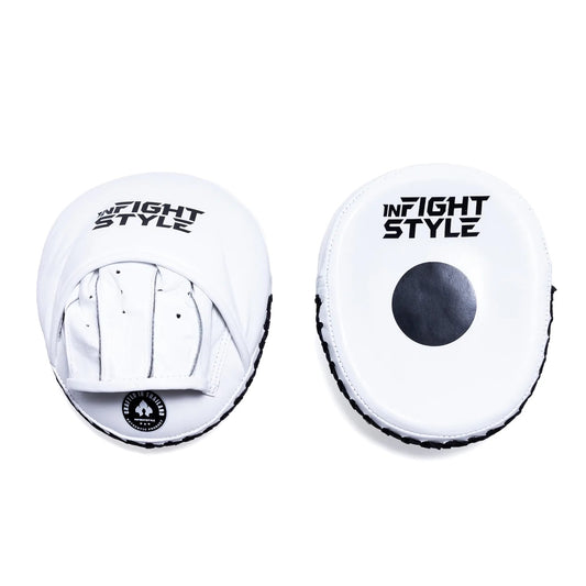 InFightStyle Muay Thai Boxing Focus Punch Mitts - White