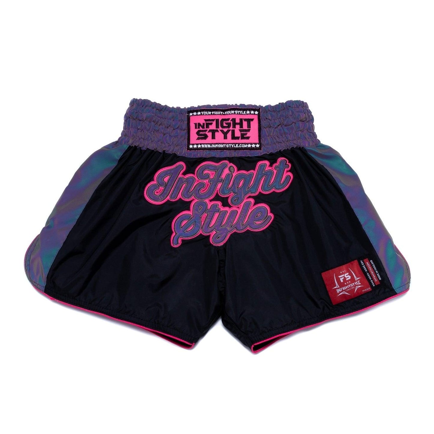 Astro "Pink" Nylon Reflective Muay Thai Short - InFightStyle Canada 