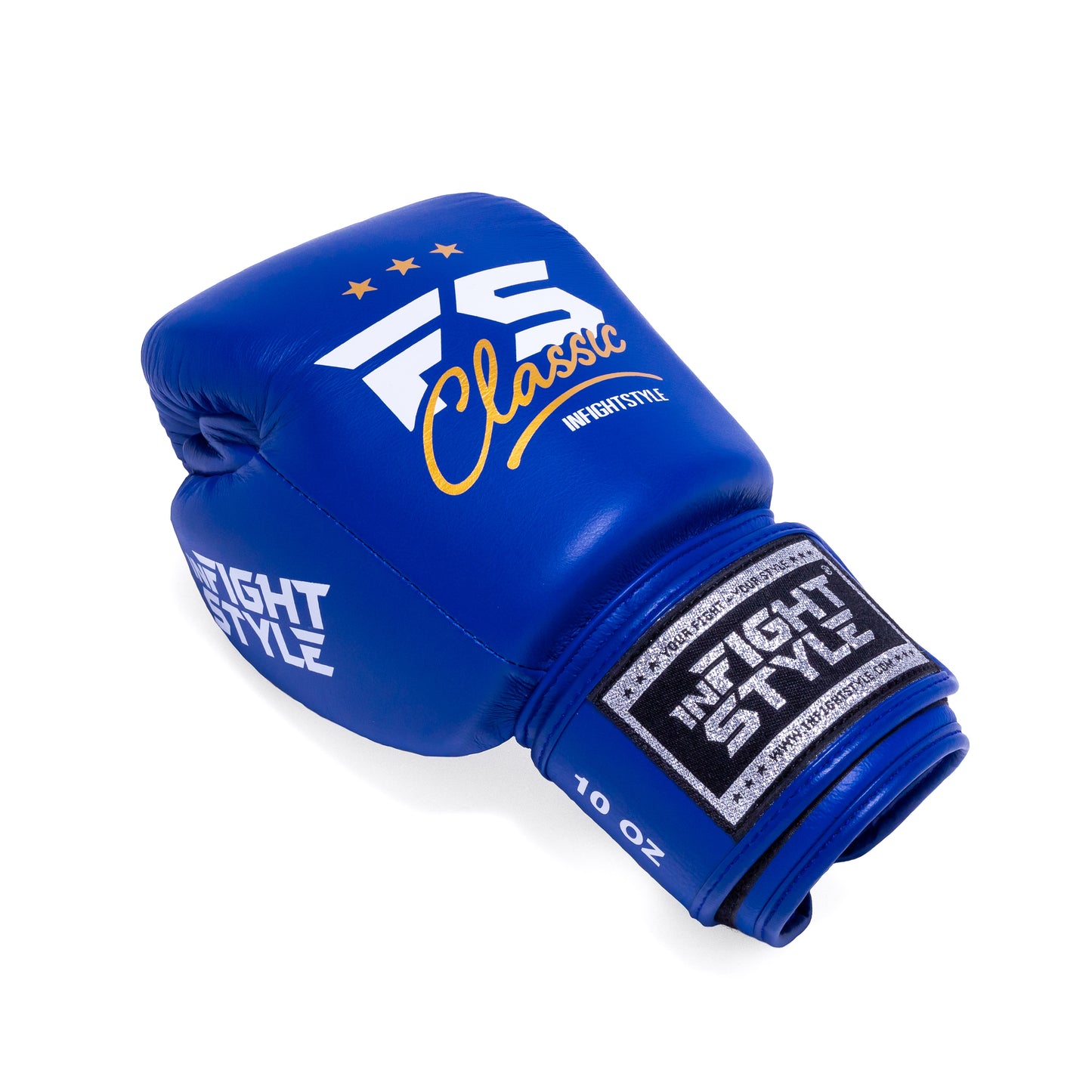 InfightStyle Muay Thai Boxing Pro Classic Leather Gloves - Blue