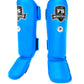 InFightStyle Pro Shinguards Semi Leather for Muay Thai & Kickboxing - Light Blue