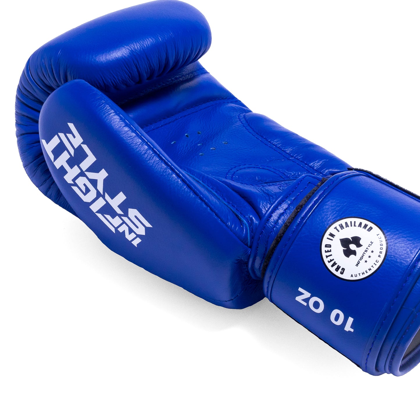 InfightStyle Muay Thai Boxing Pro Classic Leather Gloves - Blue