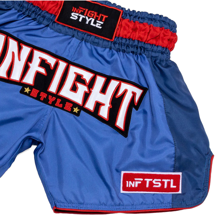 Infightstyle Big Ticket Muay Thai Athletic Training Short | Red/Blue InFightStyle Canada