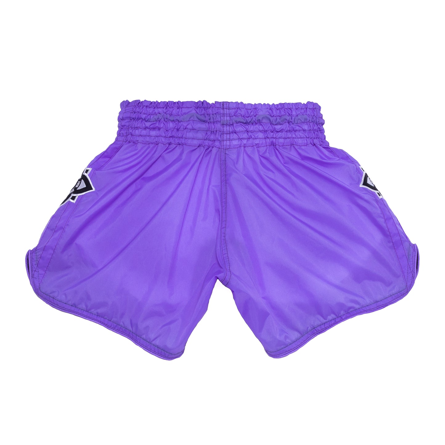 InFightStyle Nylon Lotus Retro Muay Thai Training Shorts | Purple Passion for Performance and Style